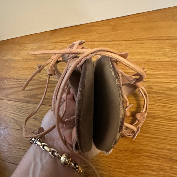 Loeffler Randall Heartla Ankle Wrap Gladiator Sandal Pink Nude Leather Heart 6.5 - Picture 10 of 10